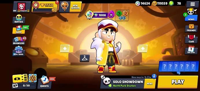 [Code 9160] Level 276 / 55k Trophy + 184 Skins / Very Cheap
