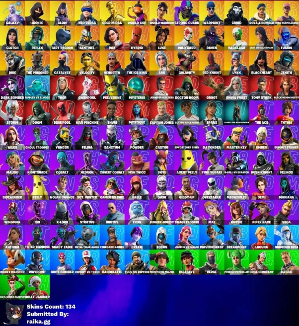 [PC/PSN] 134 skins | OG STW | IKONIK | Galaxy | Glow | Neo Versa | Gold Midas | WORLD CUP | World Warrior 