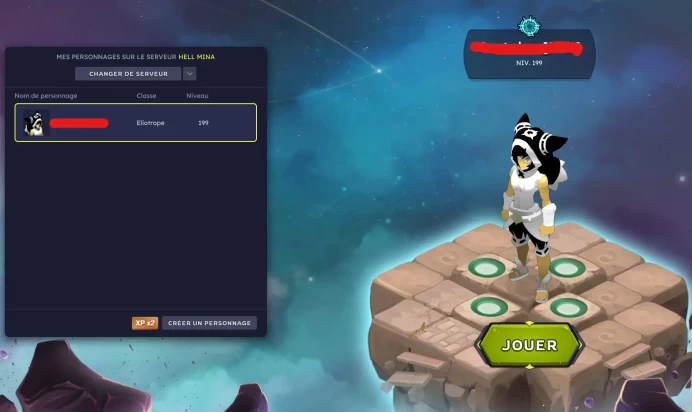 [Hellmina] Eliotrope LVL 199 +1M Kamas - Non Certifié - Compte UP à la main - Instant Delivery !