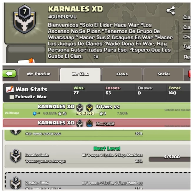 C82▰NAME:KARNALES XD▰LEVEL:7▰POSITIVE WAR LOG- WINS:77 / LOSS:63▰BEST DEAL◈EXTRA ORDINARY STORE