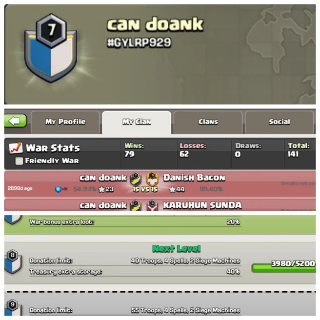 C103◈NAME:can doank◈LEVEL: 7◈POSITIVE WAR LOG: WINS-79 | LOSS-62◈KYC SELLER◈EXTRA ORDINARY STORE