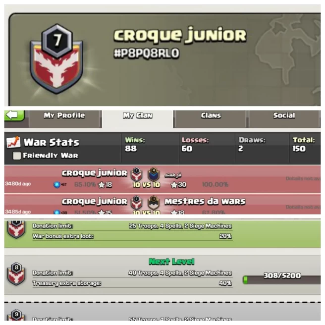 C107▰NAME: croque juniors▰LEVEL: 7▰POSITIVE WAR LOG: WINS-88 / LOSS-60▰NO BAN GUARANTEE◈EXTRA ORDINARY STORE