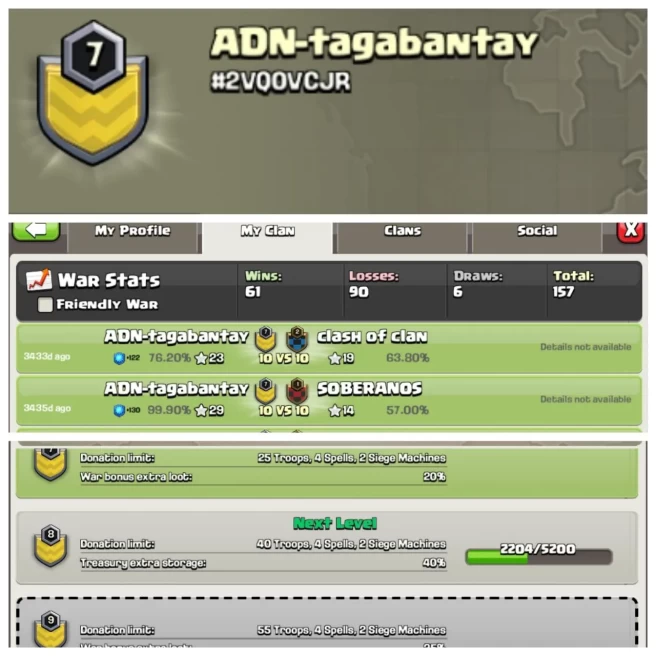 C162▰NAME: ADN-tagabanty▰LEVEL: 7▰WAR LOG: WINS-61 | LOSS-90▰TRUSTED SELLER◈EXTRA ORDINARY STORE