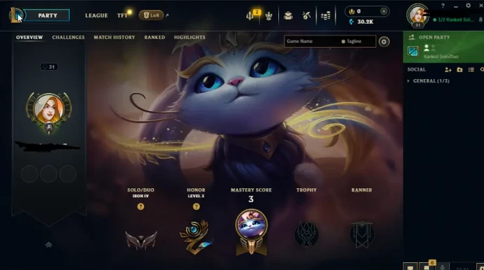 EUW - SAFE SEASON16 IRON 4 0LP | 30200 BE | PLACEMENTS DONE | 0W 19L | INSTANT DELIVERY | LOW MMR | UNVERIFIED EMAIL | IRON IV | #2736