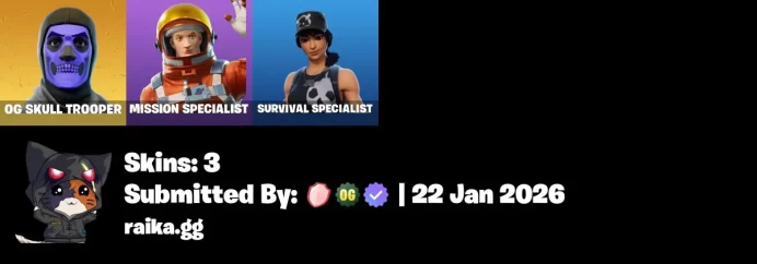 [PC/PSN/XBOX] 3 skins | Og Skull Trooper | Mission Specialist | Survival Specialist | Clawz Retro | Cliffhanger | Boogie Down | 150 VB