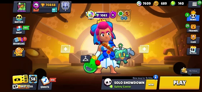 [Code 9175] Level 297 / 70k Trophy + 323 Skins / 62 Brawler Max + Highest Rank Legendary / Very Cheap