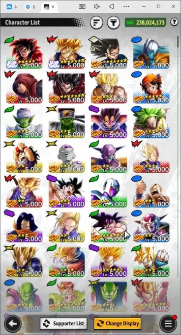 238M Total Power|LV146|2 UL+ 16 LL|SS4 Goku, SS goku, Majin Buu, Cell,, etc |Android|CheckSS(DBL937)