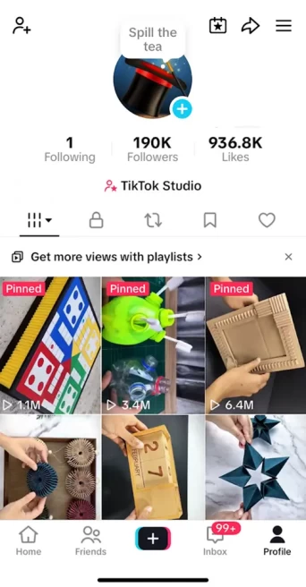 France Monetized Account/ 190K Real Followers+936K Real Likes/ Creator Rewards Program Activated/ Live Stream/ Full Access