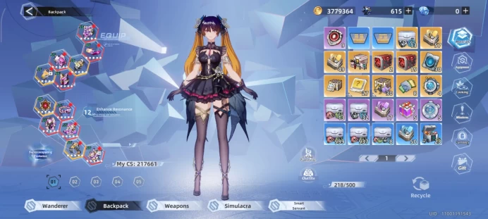 TOF107 | Lv 100 - SV Eden - CS 217661- Apex CS 218893 - 12 Weapon 6* - 11 Weapon Lv 200 - 1 Haute Couture - 16 Outfits - 36 Simulacra- 4 Wings -