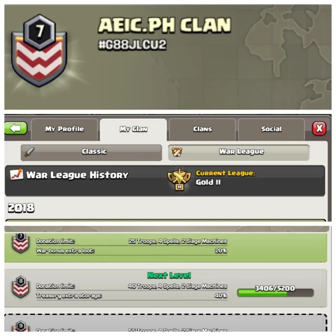 C228◆CLAN NAME: AEIC.PH CLAN◆CLAN LEVEL: 7◆WAR LOG: GOLD II◆CHEAP RATE IN MARKET ▰EXTRA ORDINARY STORE