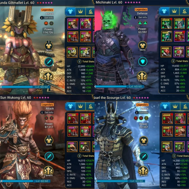 57 Legendary!Trunda,Predator,Michinaki,Yakarl!100 Level!8M Power!