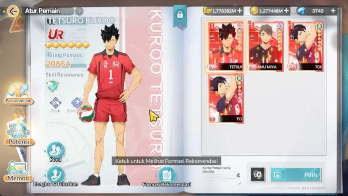 SEA|Lvl 47|3,7K+ Dm|4 UR[Kuroo+Memo,Kageyama+Memo,Osamu+memo,ETC]+11 SSR[Azumane,Tanaka,Hinata,ETC|Log Google|CheckSS(HFH965)