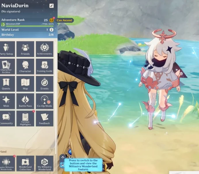 ASIA | AR 25  | 2 Limited +25(*4Character)| Starter | Navia,Durin |Low Explore map | TakeMail | Check SS (GI4720)