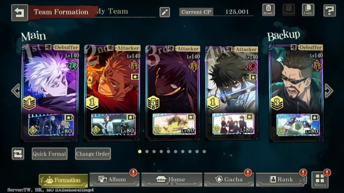 JJK31 | Global-TW-HK | Lv56 - 161k CP| x41 SSR (4 limited)  Characters Hightlight: - Sukuna *Awaken 1 - Purple Gojo *Awaken 4  76k Cube