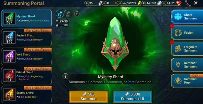 Starter with Noct + Shards : 149 Ancient, 31 Void, 21 Primal, 4 Sacred | Ninja + 16 Login Legendary | Mine max