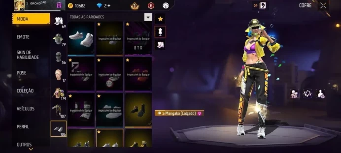 Lv 57 / 2 ARTIFACTS Gun's / Ak Lv 4 /Shotgun Lv 3 / MYTHIC 28 / EPIC 56 / Clothes 174 / Pants 107 / Shoes 106 / cod 17