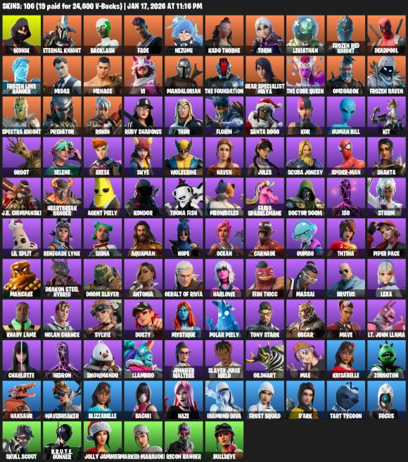 106 Skins | IKONIK | Gold Brutus | Gold Midas | Gold Meowscles