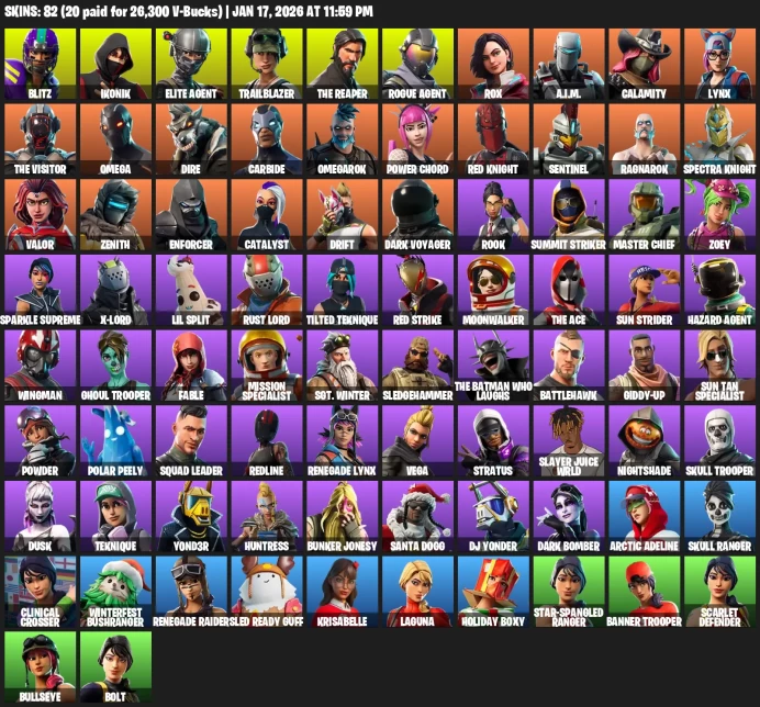 82 Skins | Ikonik + The Reaper + Elite Agent |