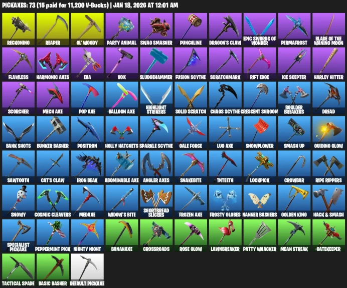 104 Skins | Cur 1 | IKONIK | OG STW | Glow | Take The L | Reaper
