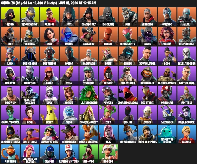 76 Skins | IKONIK | WORLD CUP | Rogue Agent | Prodigy |