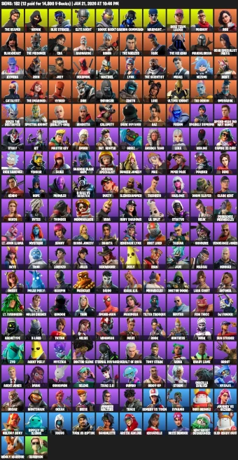 182 Skins | 600 VB | IKONIK, Elite Agent, Rogue Agent, Warpaint, Rose Team Leader, Take The L