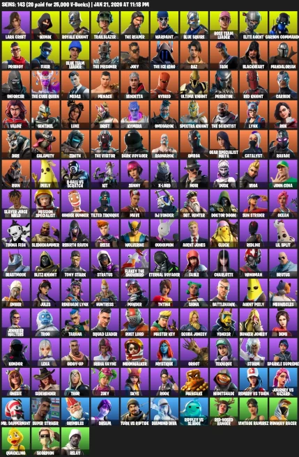 143 Skins | Blue Squire, Royale Knight, Ikonik, The Reaper, Floss