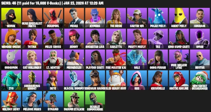 45 skins | Ikonik