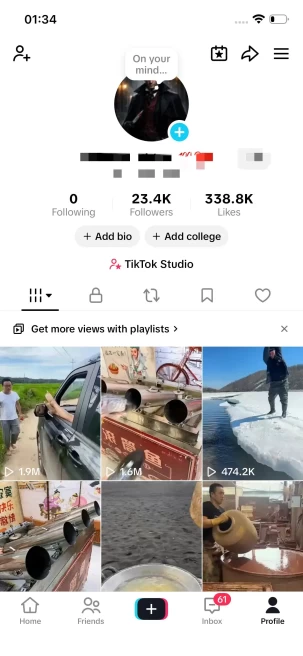  Monetized Account/ 23K Followers+330K Likes/ Creator Rewards Program Activated/ Full Access/Live Stream