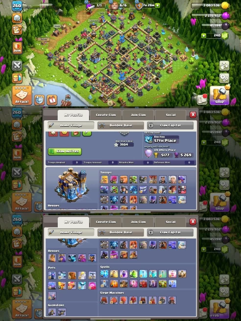 AR209- TH18 Near Max | XP 260 | BK100 AQ100 MP79 GW75 RC52 | +240 Gems | 3 Heroes Skins & 7 Epic Equipment | 100% Secure SCID | iOS & Android
