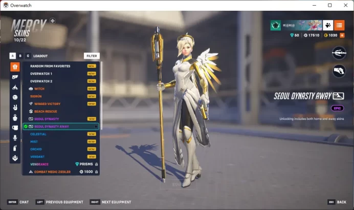 MERCY / SEOUL DYNASTY AWAY / HEART OF HOPE / 8991 COMPETITIVE POINTS / see the picture / Please Read Description ReeserJ