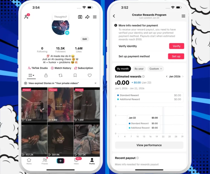 Monetized Account Creator Rewards Program Active | 15K Real Followers and 1.6M Likes | Real Screenshots + Full Access + Account in Good Standing