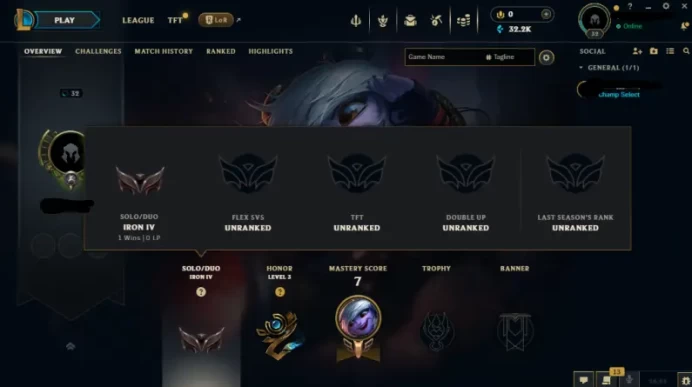 EUW - SAFE SEASON16 IRON 4 0LP | 32200 BE | PLACEMENTS DONE | 1W 21L | INSTANT DELIVERY | LOW MMR | UNVERIFIED EMAIL | IRON IV | #2750