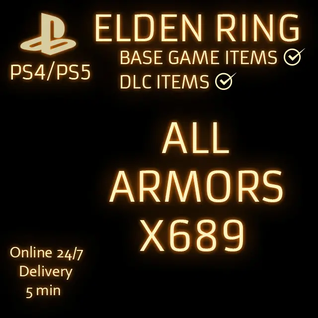(PS4/PS5) ELDEN RING ALL ARMORS x689 ITEMS BASE+DLC