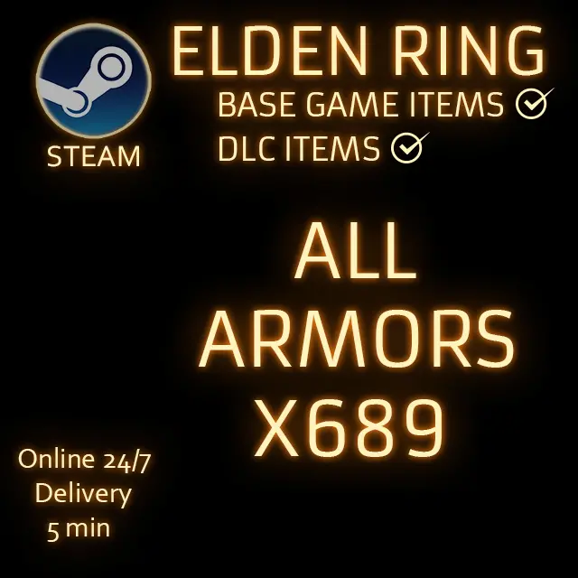 (PC/STEAM) ELDEN RING ALL ARMORS x689 ITEMS BASE+DLC