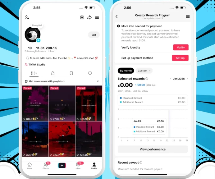 France Monetized Account Creator Rewards Program Active | 11k Real Followers 208k Likes | Real Screenshots + Full Access + Acc in Good Standing