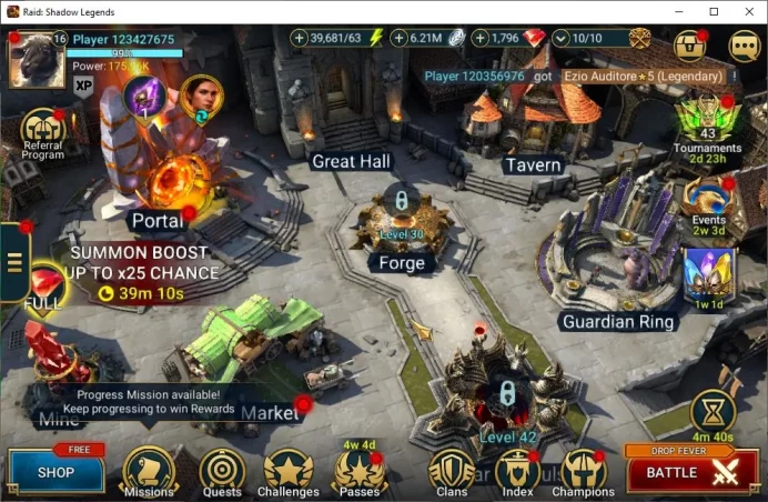 Lv16 175K Power|1 Myth Galleus Bloodcrest|13 Legendary(Michelangelo,Wukong,Alice,Etc)+39K Energy+1,7K Crystal|Plarium|(RSL1150)