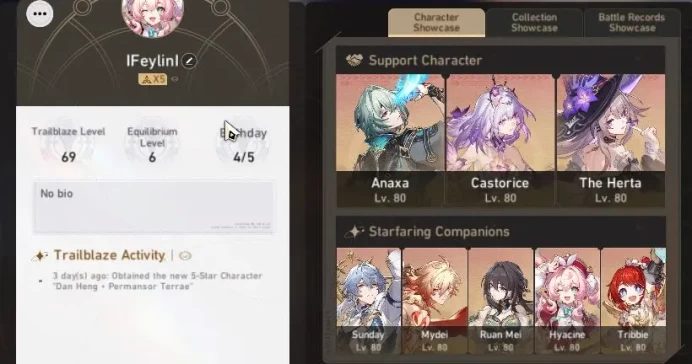 ASIA|TL 69|11 Limited [Castorice,TheHerta,Sunday] + Sign Anaxa,Hyacine,3B,Etc|MC Male| Amphoreus |TakeMail|CheckSS(HSR5303)