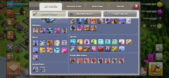 Th_18(ALL HEROS & WALL & PETS & DEF MAX)(AUXILIARY WORKERS FULL MAX)(6 K GEM)(25 EQUIPMENT EPIC MAX)(PLS SEE PIC)(LIFTIME WARANTY)