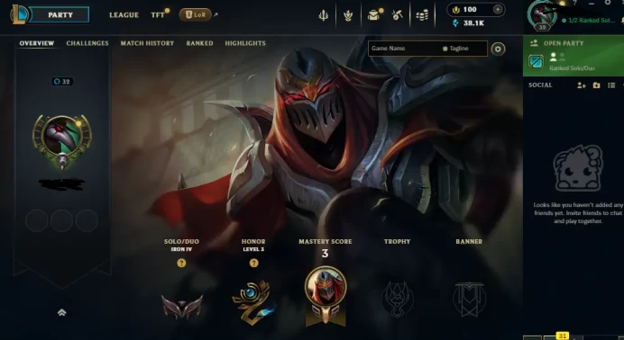 EUW - SAFE SEASON16 IRON 4 0LP | 38100 BE | PLACEMENTS DONE | 0W 18L | INSTANT DELIVERY | LOW MMR | UNVERIFIED EMAIL | IRON IV | #2752