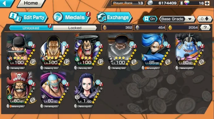 BR650-IOS+Android-5 Ex(Saturn+Kizaru+Zoro+Roger)+2.054 Frag+Good Medal+Egg Luffy Max+Egg Sanji Max+Rayleigh Max+Jimbei v2+Koby+S-Hawk+Kaku