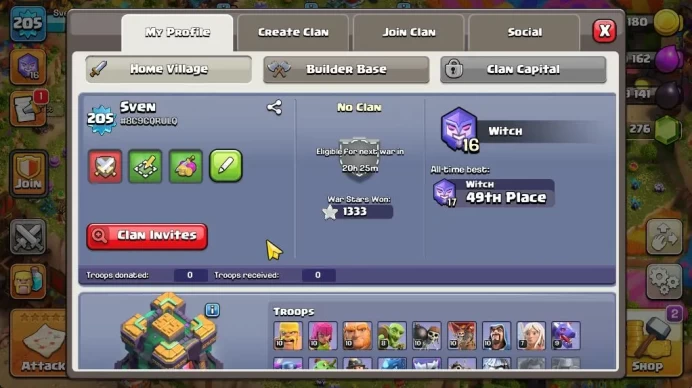 TH 14 - BH 8|Limited Skin|LV 205|HH 8|BK 81,AQ 84,GW 60,MP 53,RC 30|5K GEM|CN ON|Protect ON|TAKE MAIL(COC1915)