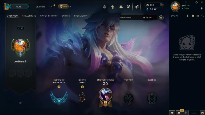 EUW -(S16) PLATIN 4 (68LP) - 45 Champ - 11 Good Skins(1 Legendary, 9 Epic) - 36.9K BE - S12 ACC - FULL ACCES - CHEAP
