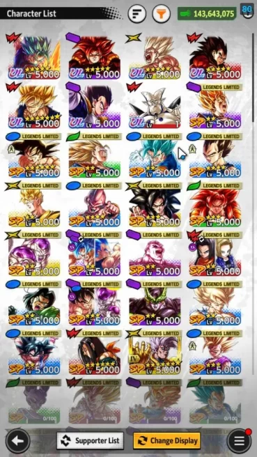 143M Total Power|LV 126|7 UL+ 21 LL|SS 4 Gogeta,SS 4 Vegeta,SS Goku,Etc |Android| CheckSS (DBL955)