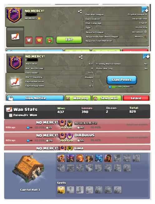 || CRYSTAL 3 + LEVEL 21 || NAME: NO MERCY || 437 WINS 390 LOSSES 2 DRAWS
