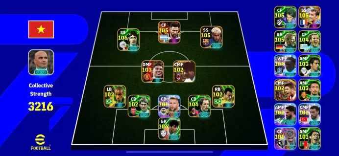 PES30: Collective Strength 3216 | Player 368/500 - 7 Big Time - 30 Epic - 10 Show Time - 92 High Light - 125 Trending