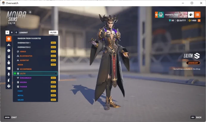 MOIRA / LILITH / 11000 LEGACY Competition Points / Full Mail Access / see the picture / Please Read Description / Whita