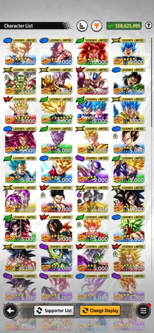 D865-IOS+Android-7 UL(Zamasu+SS Goku+Frieza+S Gogeta)+40 Legends+558 Millions Power+Vip Equipment+Daima+SS4 Goku+SS2 Goku+Broly+Goku Mini+Gotenk