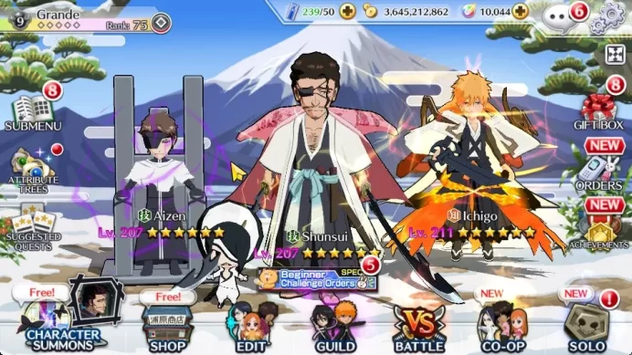 [Global]BP 1,2M|10K Orb|3 MT[Ichigo 10th Anniv,Shunsui TYBW26,Aizen TYBW26],Ikkaku TYBW26,Etc|14 Char 5/5|Klab ID(BBS2196)