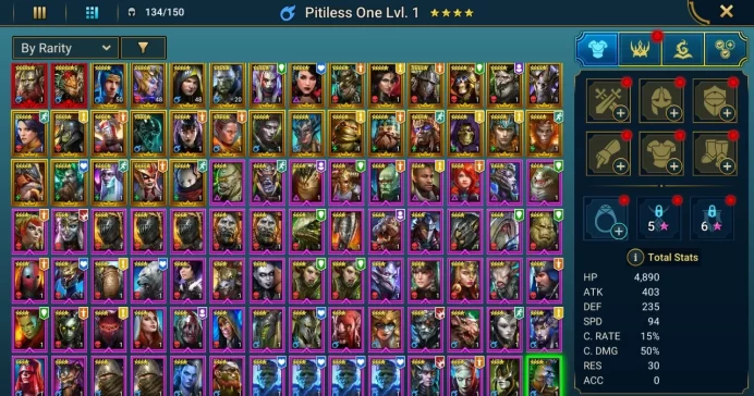 Starter with 2 Mythical - Lazarius and Gizmak : 89k energy / 59 mln coins / Venus, Lilitu, Uzol, Errol, Minaya, Arix, Ninja + 19 Login Legendari
