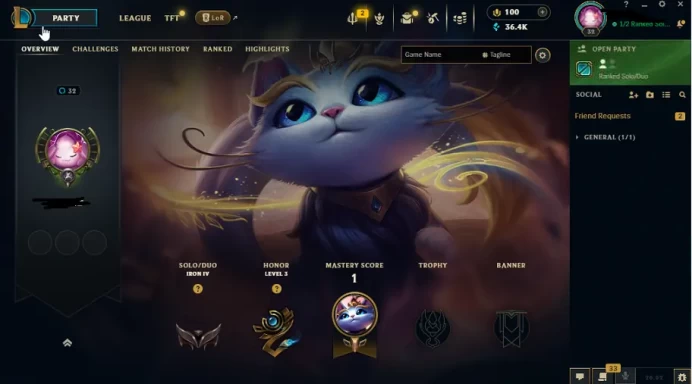 EUW - SAFE SEASON16 IRON 4 0LP | 36500 BE | PLACEMENTS DONE | 0W 19L | INSTANT DELIVERY | LOW MMR | UNVERIFIED EMAIL | IRON IV | #2761